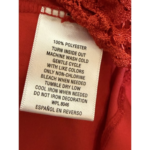 JM Collection Crochet Tunic Women 3X Red Excellent Keyhole 3/4 Sleeve Blouse - Picture 4 of 4